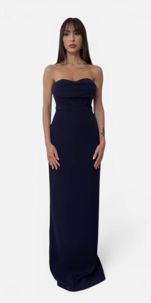 VESTITO MAXI A SIRENA COLOR BLU