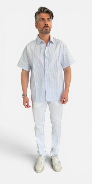 CAMICIA A RIGHE MANICA CORTA