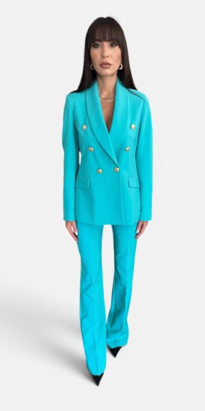 TAILLEUR DOPPIO PETTO ACQUA MARINA